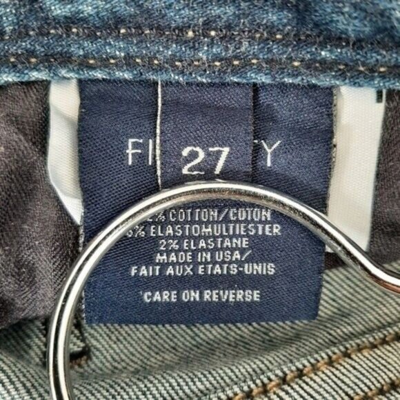 FIDELITY | Mila Two-tone Hellcat Sun King Distressed Mid-rise Jeans Sz 27 - Picture 12 of 14